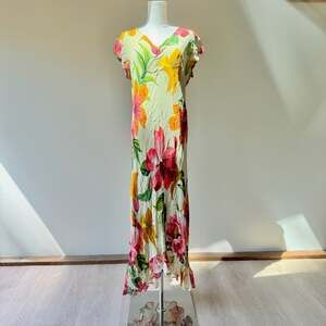 Vintage Y2K Floral Beaded Maxi Dress